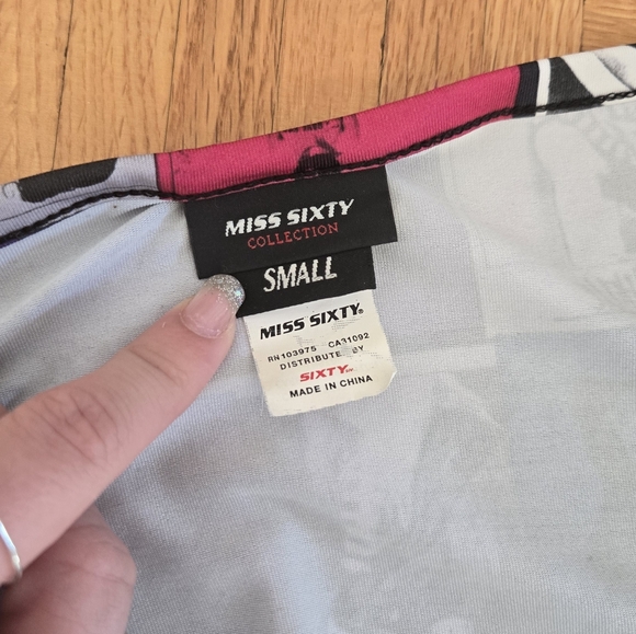 Vintage Miss Sixty Pop Art Comic Strip Mini Bubble Dress Off Shoulder S - Picture 5 of 15